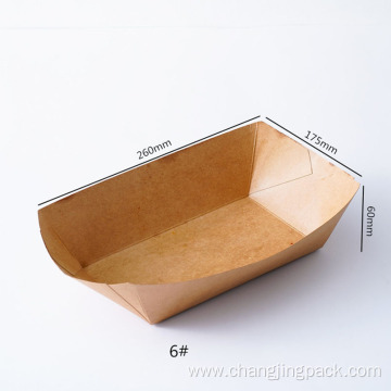 Paper Tray Boats Shape Paper Snacks Box Container
